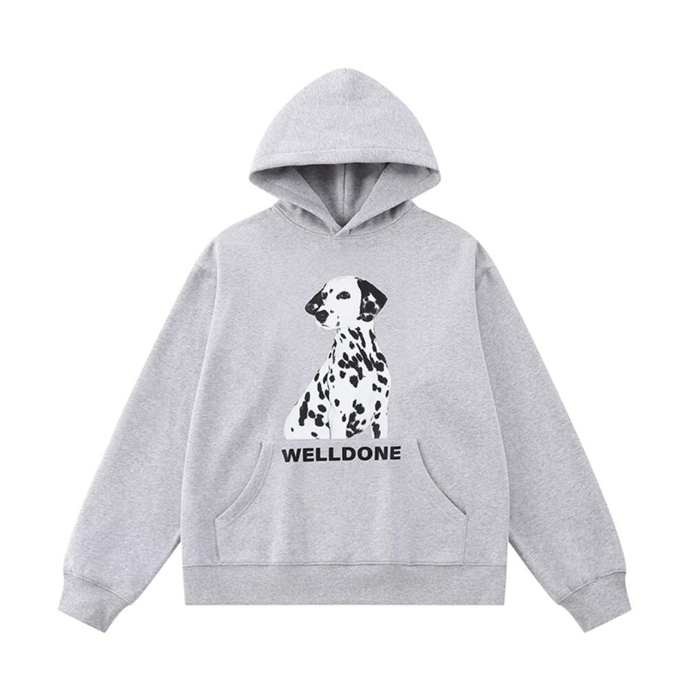 We11done Grey Hooded Puppy Sweatshirt